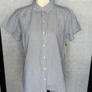 St. John's Bay Navy and White Striped Shirt
